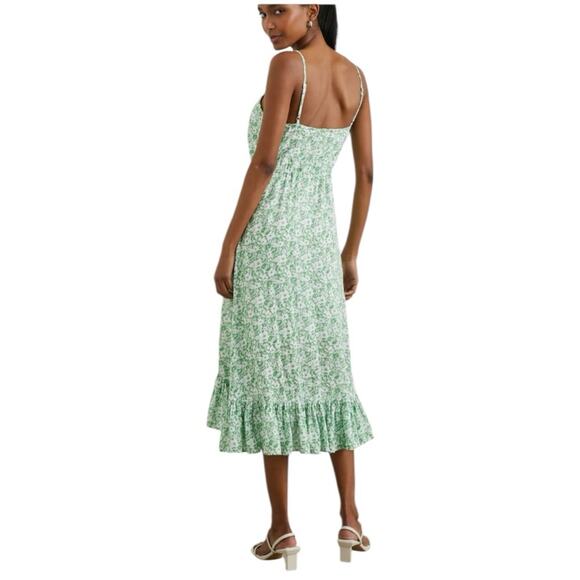 Rails Spaghetti Strap Floral Summer Midi Dress Green Size Medium - Picture 4 of 6